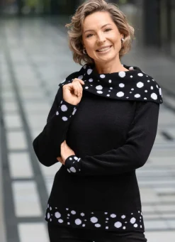 Damen Mona Pullover<Pullover mit Punktedessin