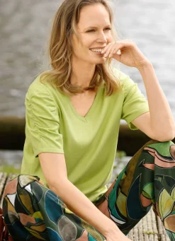 Damen Mona Pullover|Basics<Pullover mit Raffung an den Ärmeln