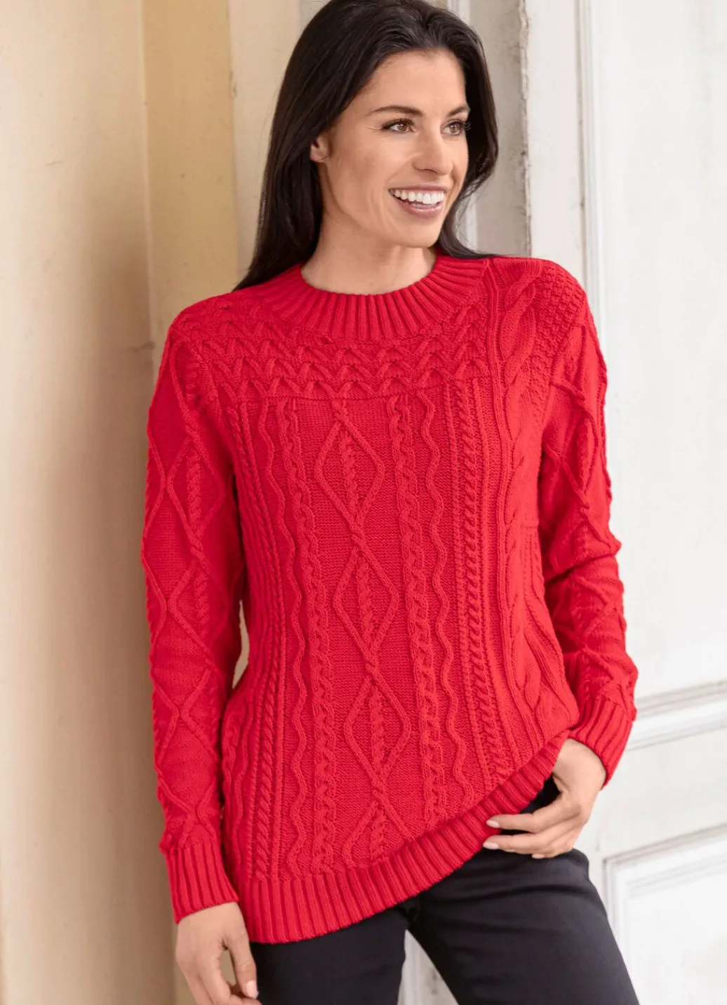 Damen Mona Basics|Pullover<Pullover mit recycelter Baumwolle