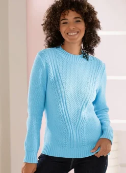 Damen Mona Basics|Pullover<Pullover mit recycelter Baumwolle
