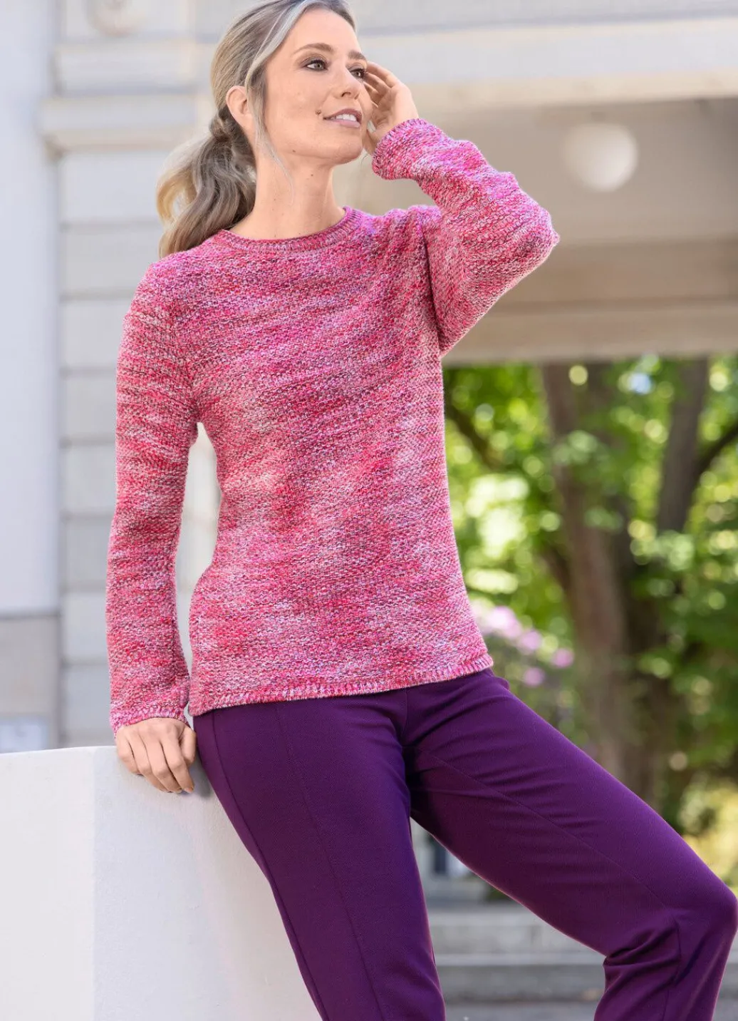 Damen Mona Pullover<Pullover mit Reiskornstruktur