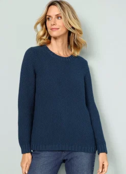 Damen Mona Pullover<Pullover mit Schal in Grobstrick