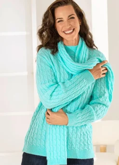 Damen Mona Basics|Pullover<Pullover mit Schal in weicher Qualität