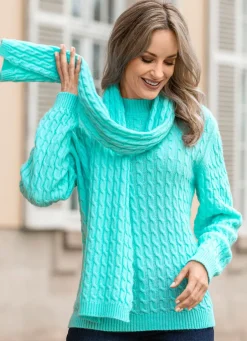 Damen Mona Basics|Pullover<Pullover mit Schal in weicher Qualität