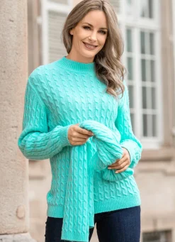 Damen Mona Basics|Pullover<Pullover mit Schal in weicher Qualität