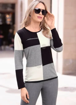 Damen Mona Pullover<Pullover mit schmückender Plättchenzier