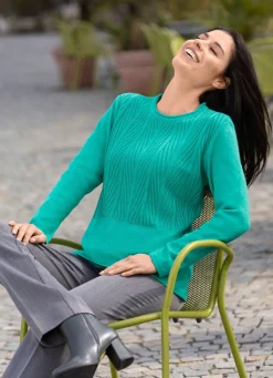 Damen Mona Basics|Pullover<Pullover mit Schurwolle