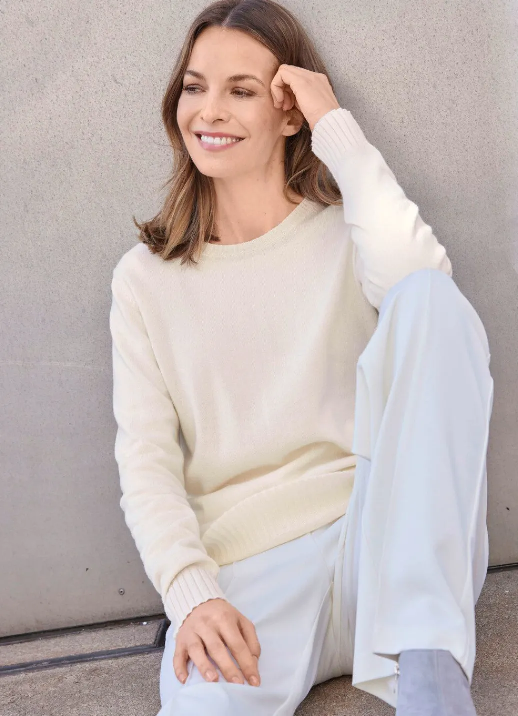 Damen Mona Basics|Pullover<Pullover mit Schurwolle und Kaschmir