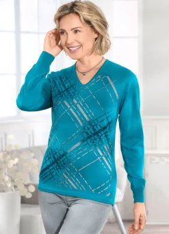 Damen Mona Abendmode|Pullover<Pullover mit Schurwolle und dekorativem Muster