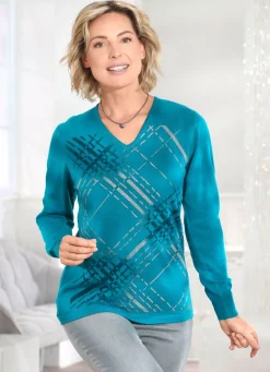 Damen Mona Abendmode|Pullover<Pullover mit Schurwolle und dekorativem Muster