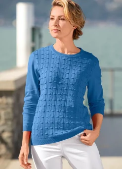 Damen Mona Pullover|Basics<Pullover mit streckendem Strukturmuster