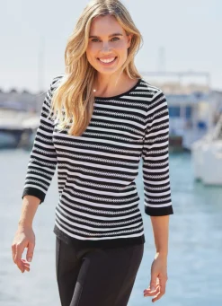 Damen Mona Pullover<Pullover mit Streifenmuster