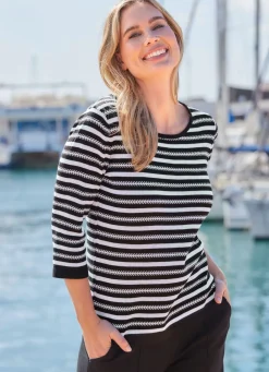 Damen Mona Pullover<Pullover mit Streifenmuster