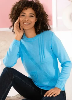 Damen Mona Pullover|Basics<Pullover mit Strukturmix