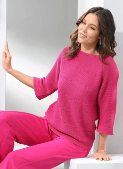 Damen Mona Pullover|Basics<Pullover mit Strukturstreifen