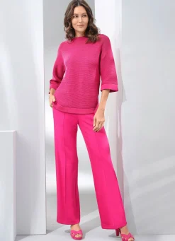Damen Mona Pullover|Basics<Pullover mit Strukturstreifen