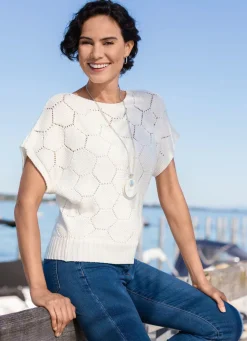 Damen Mona Pullover|Basics<Pullover mit Wabendessin