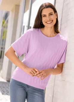 Damen Mona Pullover|Basics<Pullover mit Wellenstruktur