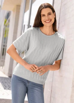 Damen Mona Pullover|Basics<Pullover mit Wellenstruktur