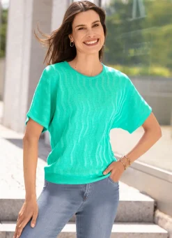 Damen Mona Pullover|Basics<Pullover mit Wellenstruktur