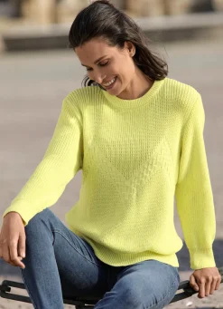 Damen Mona Pullover|Basics<Pullover mit Zackenstruktur