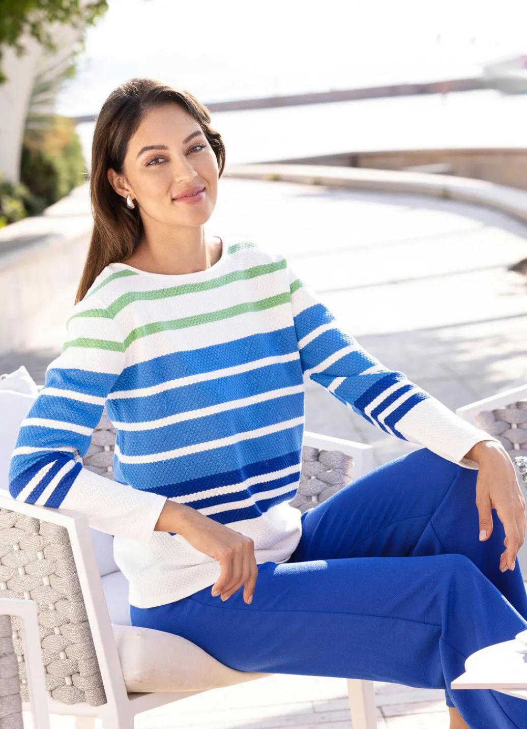 Damen Mona Pullover<Pullover mit zartem Strukturmuster