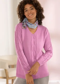 Damen Mona Pullover|Basics<Pullover mit Zopfmuster