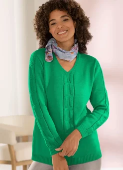 Damen Mona Pullover|Basics<Pullover mit Zopfmuster