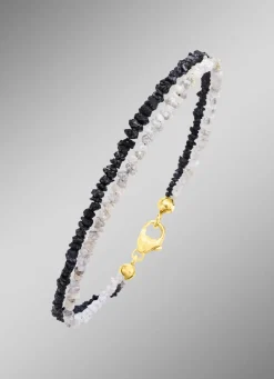 Best Raffiniertes Armband mit Roh-Diamanten in Hell- und Dunkelgrau Damen Armbänder
