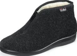 Clearance Reißverschluss-Stiefelette aus weichem Textilmaterial Damen Hausschuhe