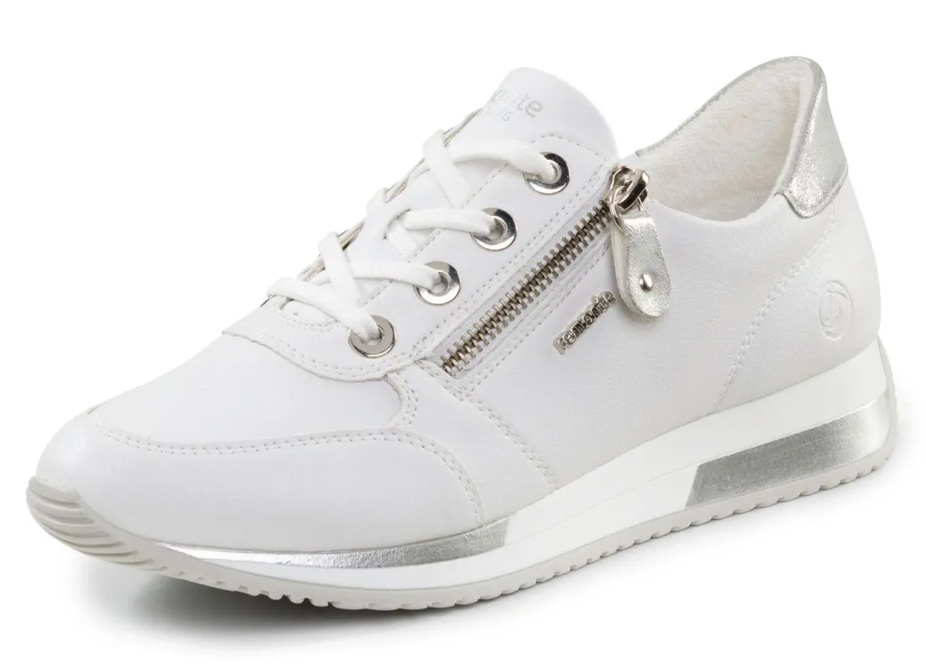 Online Remonte Schnür-Sneaker mit silberfarben schimmerndem Kontrast-Besatz Damen Schnürschuhe