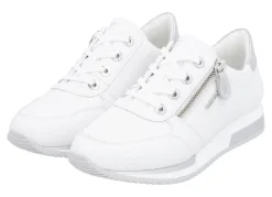 Online Remonte Schnür-Sneaker mit silberfarben schimmerndem Kontrast-Besatz Damen Schnürschuhe