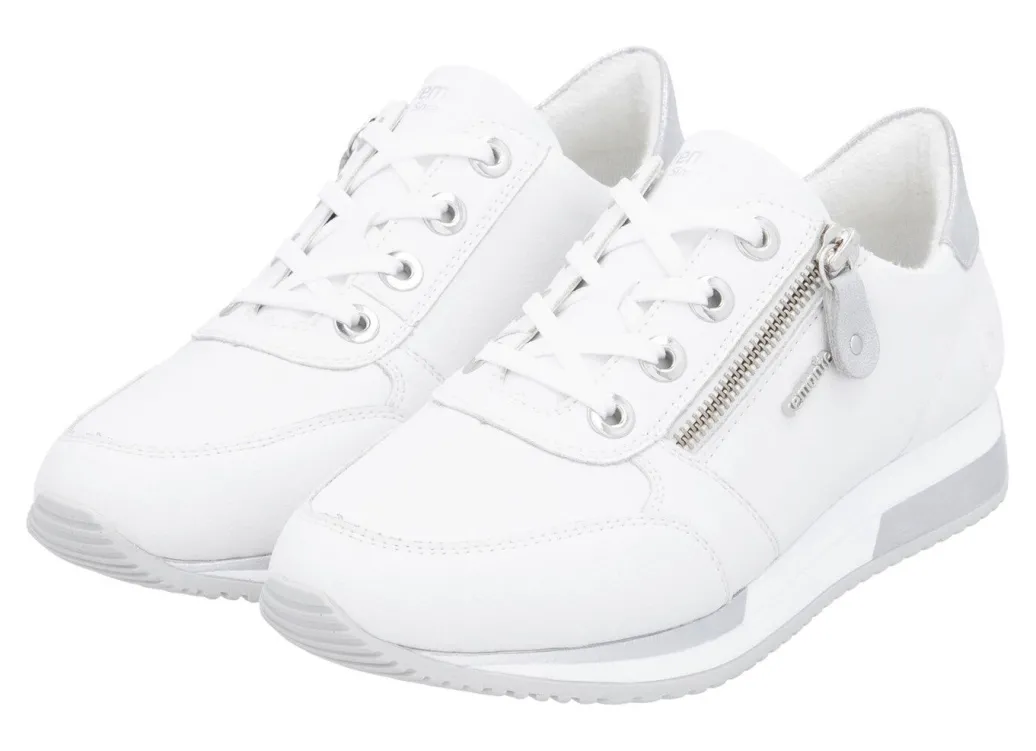 Online Remonte Schnür-Sneaker mit silberfarben schimmerndem Kontrast-Besatz Damen Schnürschuhe