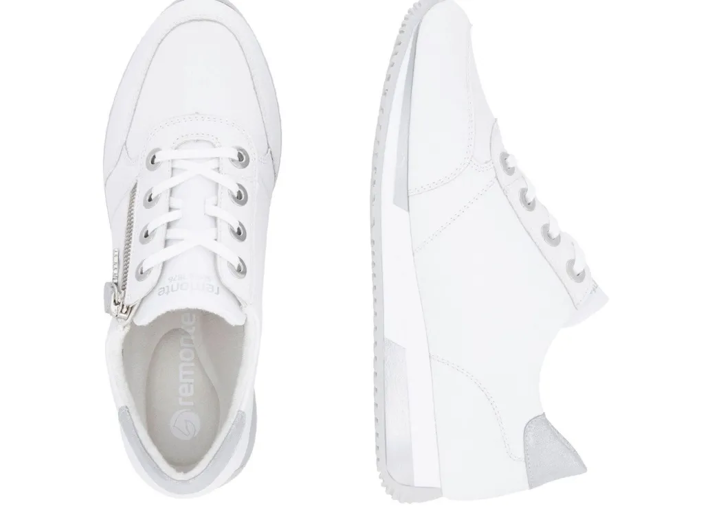 Online Remonte Schnür-Sneaker mit silberfarben schimmerndem Kontrast-Besatz Damen Schnürschuhe