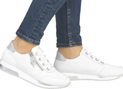 Online Remonte Schnür-Sneaker mit silberfarben schimmerndem Kontrast-Besatz Damen Schnürschuhe
