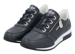 Outlet Remonte Schnür-Sneaker mit silberfarben schimmerndem Kontrast-Besatz Damen Schnürschuhe