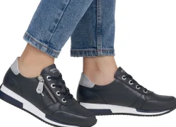 Outlet Remonte Schnür-Sneaker mit silberfarben schimmerndem Kontrast-Besatz Damen Schnürschuhe