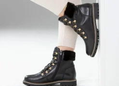 New Remonte Schnür-Stiefelette mit Plüschkragen Damen Winterschuhe|Stiefel & Stiefeletten