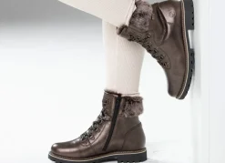 Clearance Remonte Schnür-Stiefelette mit Plüschkragen Damen Winterschuhe|Stiefel & Stiefeletten