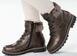 Clearance Remonte Schnür-Stiefelette mit Plüschkragen Damen Winterschuhe|Stiefel & Stiefeletten