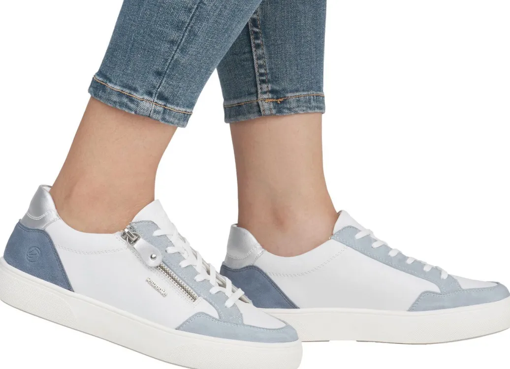 Discount Remonte Sneaker aus Nappa- und Veloursleder mit Metallic-Besatz Damen Sneaker & Sportschuhe|Schnürschuhe