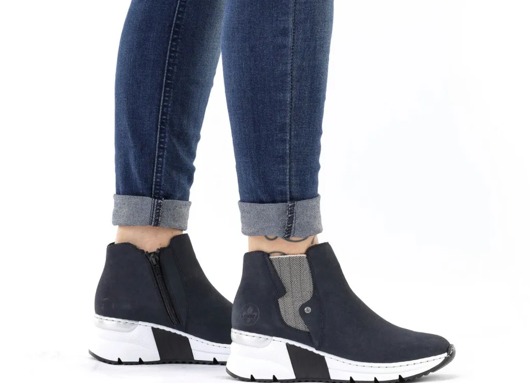 Sale Rieker, modische Damen-Boots, Weite G, mit Reißverschluss Damen Stiefel & Stiefeletten