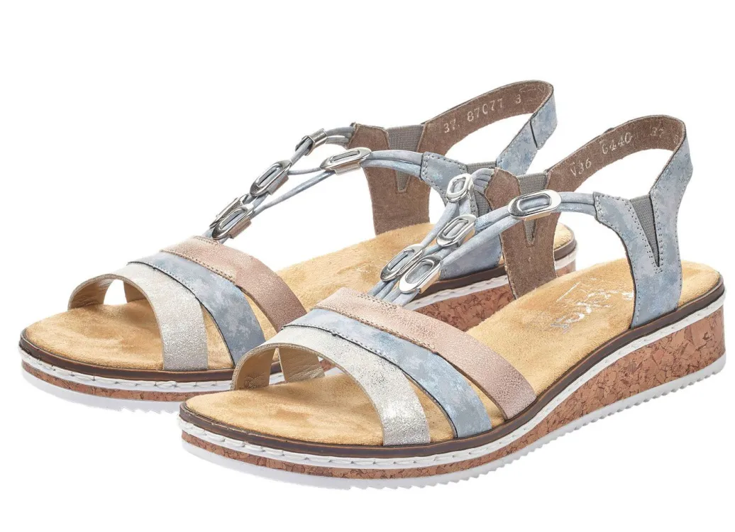 Discount Rieker, modische Damen-Sandalen, mit Gummizug Damen Sandalen