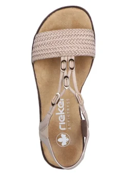 Discount Rieker Sandale mit Flechtung und Metallschmuck Damen Sandalen