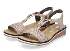 Discount Rieker Sandale mit Flechtung und Metallschmuck Damen Sandalen