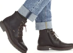 Hot Rieker Schnür-Boot mit Warmfutter aus Lammfell und Plüschmaterial Damen Winterschuhe