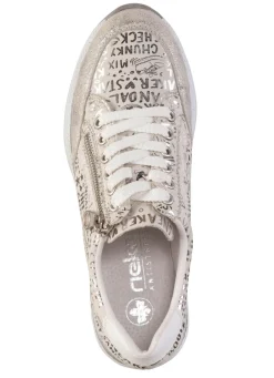 Outlet Rieker Schnür-Sneaker aus bedrucktem Synthetikmaterial Damen Sneaker & Sportschuhe|Schnürschuhe
