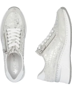 Outlet Rieker Schnür-Sneaker aus bedrucktem Synthetikmaterial Damen Sneaker & Sportschuhe|Schnürschuhe