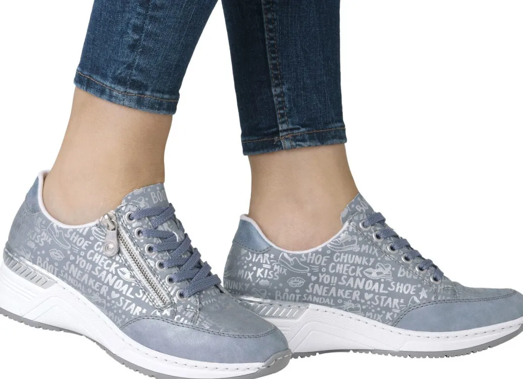 Hot Rieker Schnür-Sneaker aus bedrucktem Synthetikmaterial Damen Sneaker & Sportschuhe|Schnürschuhe