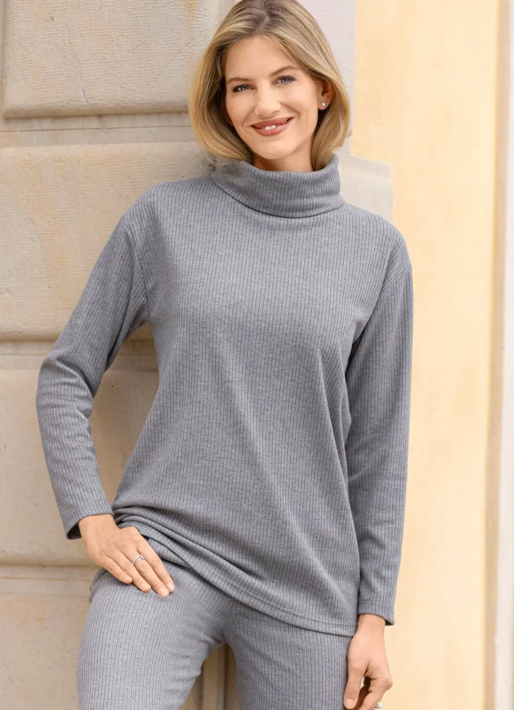 Sale Rollkragen-Shirt Damen Langarm